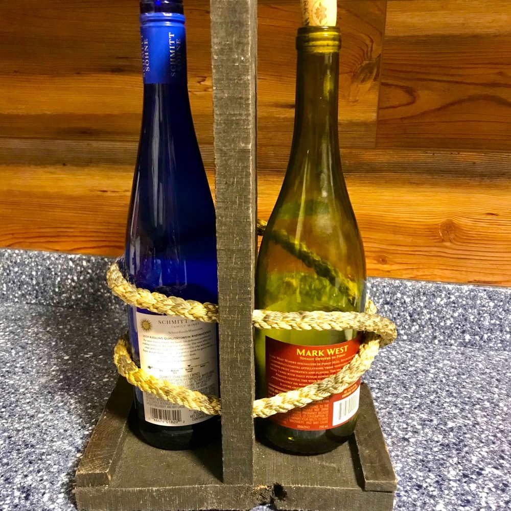 Rustic Wood Bottle/Vase Holder